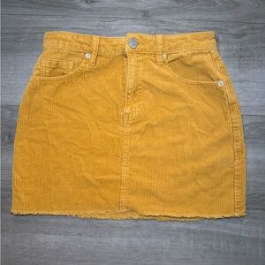 Forever 21 Mustard Corduroy Mini Skirt